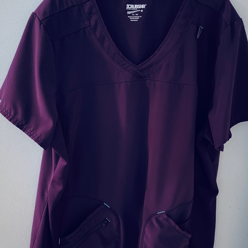 Scrubs ScrubStar Violet scrub top and bottom XL